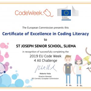 Certificate of Excellence in Coding Literacy