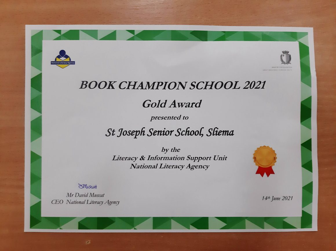 Book Champion School 2021 – Gold Award