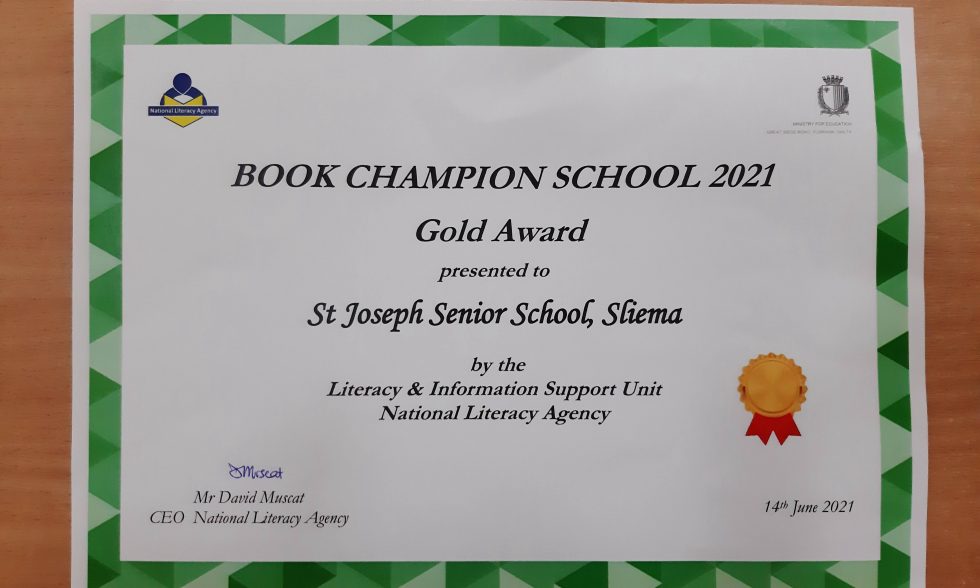 Book Champion School 2021 – Gold Award