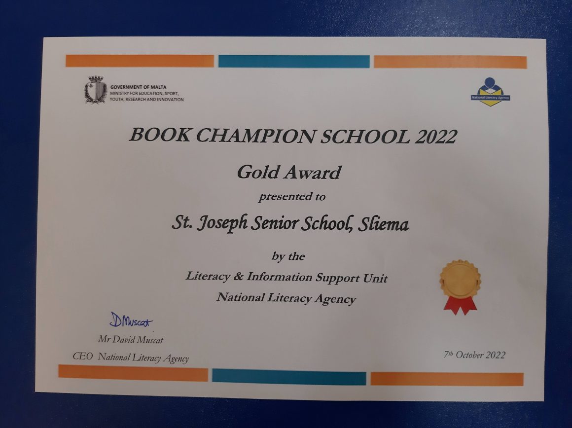 Gold Award Winners in Book Champions National School Awards